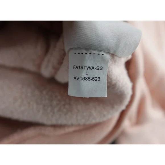 Jordan Pink Fleece Hoodie Gold Jumpman Logo Pullover Sweatshirt Size L Sample